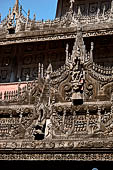 Myanmar - Mandalay, Shwenandaw Kyaung (the Golden Palace) a wonderful example of the Burmese unique teak architecture and wood-carving art. 
